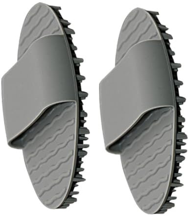 ROMISBABA 2pcs Silicone Kitchen Cleaning Brush Ergonomic Design for Pots Pans Dishes and Bowls Efficient Scrubbing Tool Space-saving Grey