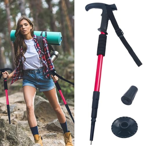 Bastoni Trekking Telescopico Bastone da Trekking di Alluminio Bastoni da Trekking Pieghevoli Adatto per viaggi all'aperto Alpinismo Nordic Walking Sci e Altri Sport Realizzato in Lega di Alluminio