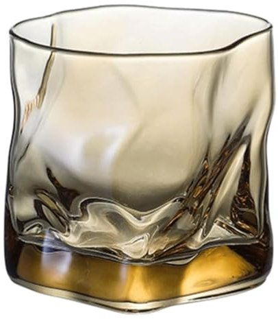 BKEKM Bicchieri Vino Bicchiere da Vino da 280 ml Bicchiere da Vino Quadrato Chic Bicchiere da Vino soffiato a Mano Irregolare per Bar di casa Utilizza Bicchiere da Whisky in Cristallo squisiti
