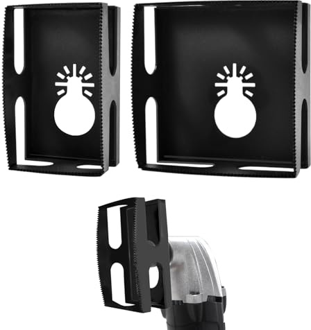 LEONTOOL 2 pcs coupe-fente carré pour outil multifonction oscillant, outil de découpe de sortie de cloison sèche de boîte électrique, coupe-boîte de sortie pour cloison sèche, plastique, métal, bois