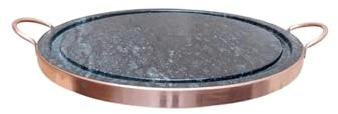 Plancha Ronde en Pierre Ollaire - Cuisson Saine - Antiadhesive - Antibacteriene - (32 cm ⌀)