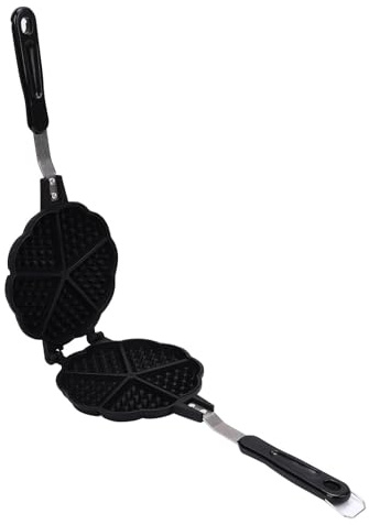 Fockety Fabricante de Waffle, Sartén de Aluminio Portátil de Fabricante de Gafas de 6 Pulgadas, Gofres en Forma de corazón.