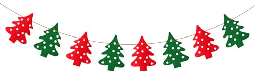 Weihnachtsbaum Banner, Deko Girlande Weihnachten, Frohe Weihnachten Banner, Girlanden Deko Weihnachtens, Merry Christmas Girlande für Kaminwand, Kinderzimmer, Wohnzimmer, Partyzubehör (A)