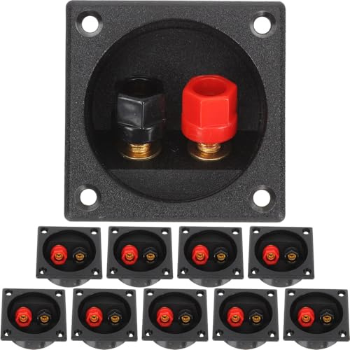 BAZEITFLOW 10Pcs Car Speaker Box Terminal Connectors DIY Subwoofer Wire Connector Binding Plate for Stereo Refitting and Easy to Install Black