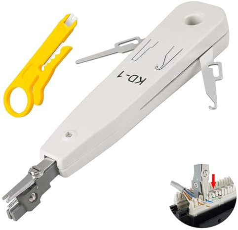 2 PCS Data Punch Down Tool, Punchdown Tool, for Rj45 Socket Cat5/Cat6/Cat7 & Telephone Cable Data Punchdowntool with Wire Stripper Combo