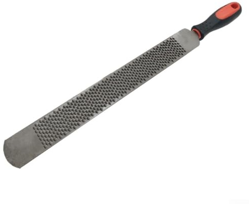 Eawfgtuw Lima de herradura de 14 pulgadas con mango antideslizante, escofina de doble cara para dar forma eficiente, herramienta de acero al carbono de alta calidad para caballos, cabras, cerdos