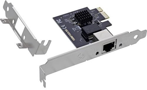 Inline Scheda di rete 2,5-Gigabit per PC, PCIe x1, RJ45 LAN Card, Realtek RTL8125B, Wake-on LAN, VLAN, Linux compatibile, 55125T