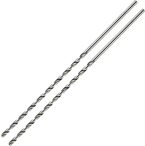 Kesiku 4mm Extra Long HSS Twist Drill Bits for Metal, 300mm Length, 2pcs | Carbide Drilling Bits Set for Hard Steel Copper Aluminium Iron Plastic Wood