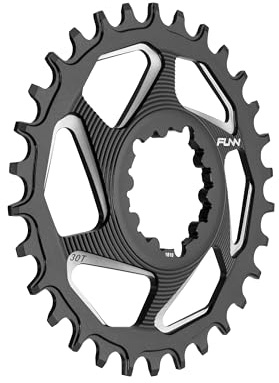 FUNN Solo DX Plateau Étroit et Large pour Chaîne de 9 10 11 12 Vitesses, Compatible avec Pédalier à Interface Directe SRAM, Déport de 6mm (30T, Noir)