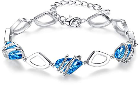 Leafael Festa della Mamma Pietra dei Desideri Bracciale Donna Argento o Oro Rosa con Cristalli Curativi Gioiello Anallergico con Scatola Regalo Estensore Catena 7+2 Pollici