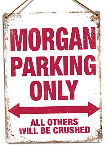 Morgan Parking Only – Medium Twine | Printed Metal Wall Sign Plaque