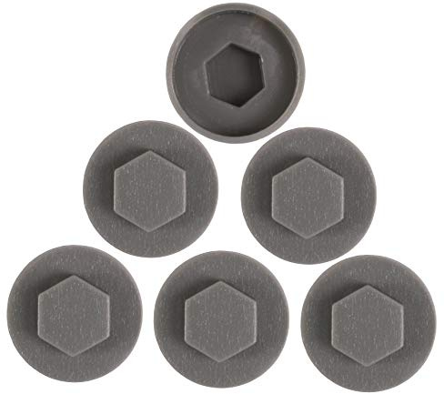 White Hinge 200x Merlin Grey Hex TEK Roofing Cover Caps for 16mm Washer/Coverage & 8mm Recess