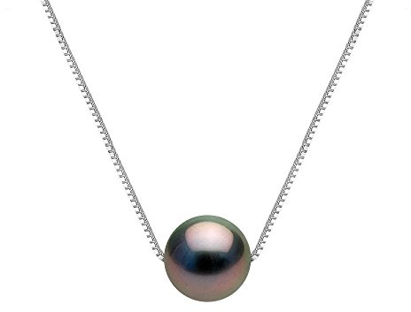 PEARLS & COLORS - Echte Tahiti-Zuchtperlen Halskette Rund 9-10 mm - silber 925 - Frauenschmuck