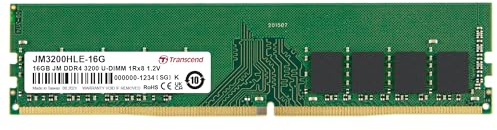 Transcend JetRam 16GB DDR4 RAM 3200MHz U-DIMM CL22, Desktop Memory Module | PC4-25600, 288 Pin Unbuffered Non ECC, 1.2V, PC Computer Upgrade