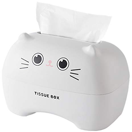 Feuchttücher Box, Cartoon Kosmetiktücherboxen, 18x12cm Taschentücher Box | Weiß Tissue Box, Rechteckiger Taschentuchbox, für Badezimmer, Wohnzimmer, Schlafzimmer, Auto und Büro