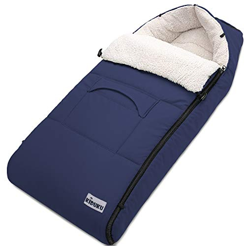KIDUKU Winterfußsack für Kinderwagen Buggy - Babyfußsack waschbar | Fußsack Babyschale mit Reißverschluss & Tasche