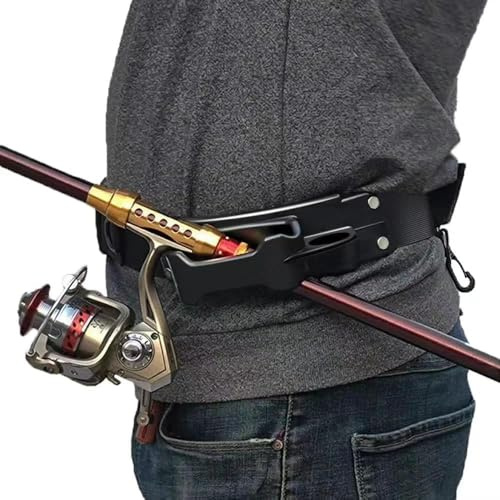 3ª Mano para Pesca con Mosca, Soporte para caña de Clip para cinturón, Soporte Ajustable para caña de cinturón, portátil, Manos Libres, sostiene caña de Mosca, caña giratoria, cinturón de vadeo de 57