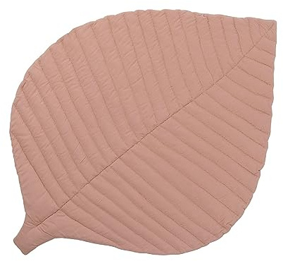 Toddlekind Krabbeldecke für Babys, Blattform, handgenäht, Baby-Spielmatte aus Bio-Baumwolle, 116 × 87 cm, Sea Shell/Zartpink