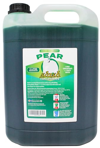 Pear Slush Concentrate 5 Litres - For Slush Machines, Blender Mix, Ice Lolly, Yogurt & Candy