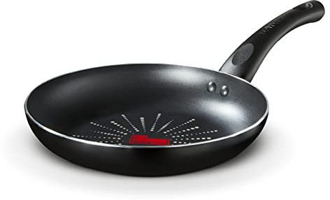 Tower T700303 SmartStart Classic 32cm Aluminium Frying Pan with Easy Clean Aeroglide Non-Stick, Oven Safe, Long Lasting, PFOA Free, Black