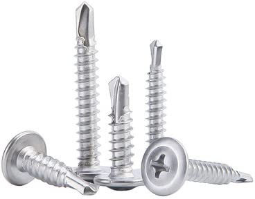 Self Tapping Screws 4.2x32 mm Stainless steel Self Drilling Screws for Metal Wafer Head Phillips Sheets Roofing Windows Tek Screws 50Pcs