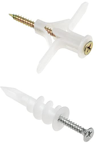 40 Sets of Drywall Anchors,Expansion Plugs and Screws for The Plasterboard Fixation