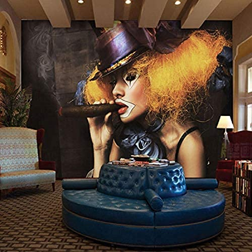 Papel pintado Vintage tendencia nórdica payaso entretenimiento Club moda Bar Mural 3D Decoración Fotomural Sala De Estar Pared Pintado Papel Tapiz No Tejido-430cm×300cm