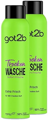 got2b Schwarzkopf Trockenshampoo TROCKEN WÄSCHE Extra Frisch (2x 200 ml), Dry Shampoo mit Sofort-Frische-Effekt, Trockenshampoo ohne Rückstände mit 48 h tropische Brise-Duft