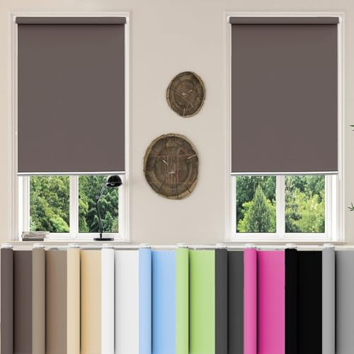 Fensterrollo Rollo 30 x 170 cm Hitzeschutz und Sichtschutz, Rollo Seitenzugrollo Verdunkelung für Schlafzimmer, Badezimmer, Wohnzimmer Fenster und Tür, Braun