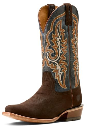 ARIAT Men's Futurity Relentless Bama Fury Cowboy Boot, Chocolate Bison/Royal Blue, 10.5