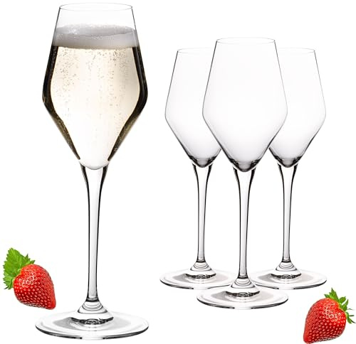 IMPERIAL glass Sektgläser 170ml Serie 'Rom' Set 4-Teilig Champagnergläser aus Crystalline Glas Sektglas Spülmaschinenfest