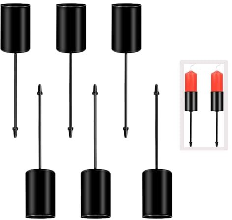 Kerzenhalter Stabkerze, Kerzenhalter Adventskranz, Weihnachtskranz Kerzenständer, 6 Stück Kerzenständer,Dekorative Kerzenständer für das Urlaubsambiente Mit Schwarzen Stacheln(Schwarz)