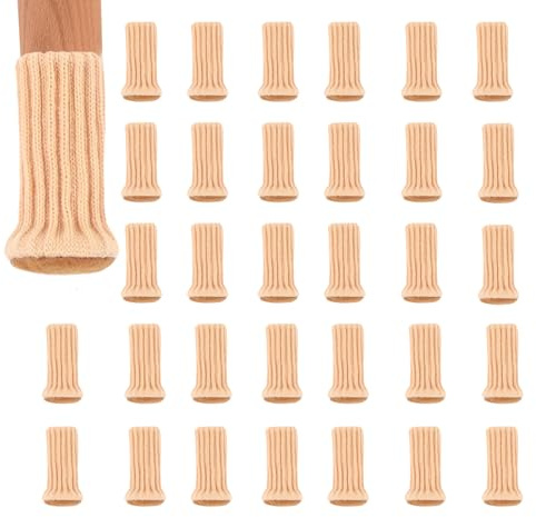 Gurxi 32 Pièces Chaussette Chaise pour Pieds De Chaise Chaussettes De Meubles en Tricot Antidérapantes Chaussettes De Chaise Mobilier en Feutre Convient Aux Tables, Chaises, Protection du Sol