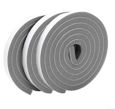 ComfyHarbor 3 Rollen selbstklebend Grau Schaumstoffdichtung Streifen - 10 x 15 x 2000 mm/10 x 30 x 2000 mm - für Fenster Wetterstreifen Türdichtung Türdichtung Schallblocker, Anti-Kollision (1 x 1,5 x