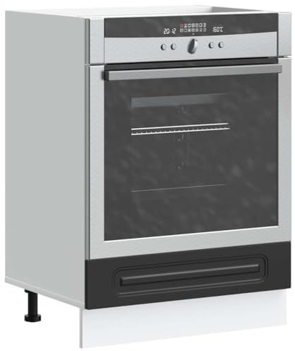 Gecheer Armadio per Forno Kalmar Nero in Legno Multistrato,Mobile per Forno da Incasso,Armadio da Cucina,Mobile da Cucina Salvaspazio,Armadietti da Cucina,P853518