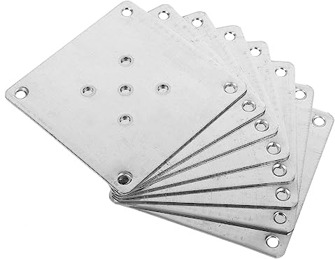 LALAFINA 8stüCke Teiliges Tischbein Befestigungsplatten, 10X10Cm Tischbein Montageplatte Aus Dicker Zinkbeschichtung Design FüR Sofa Couch Und Andere MöBel