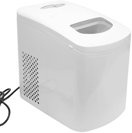 Annadue Pequeño Fabricante de Hielo, Máquina de Hielo de Encimera Portátil, Máquina Redonda de Fabricantes de Hielo, Automático Completo, Ahorro de Espacio, para Hogar, Cocina, (Enchufe