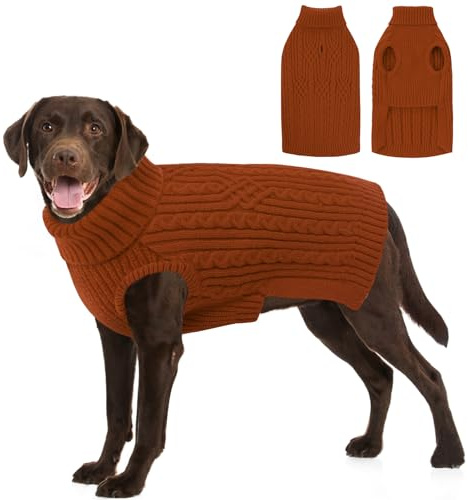 AOFITEE Hundepullover Große Hunde, Weich Strick Pullover mit Rollkragen | Winter Hundepulli Strickpullover Weihnachtspullover, Warm Pullover für Kleine Mittlere Groß Hunde
