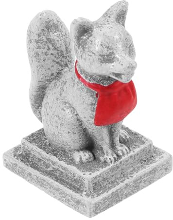 TOYANDONA 2 Stück Miniatur Japanische Fuchs Statue Inari Fox Ornament für Garten Bonsai Mikrolandschaften Hochwertige Deko für Zuhause Büro und Geschäfte