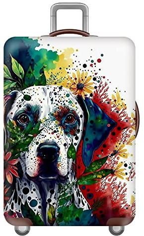 Graffiti Tier Motiv Koffer SchutzhüLle 18–32 Zoll,Elastisch SchutzhüLle FüR Reise HüLle,GepäCkhüLle FüR Trolleys,KofferüBerzug,Suitcase Cover,Kratzfest,Staubdicht Luggage Cover (Hund,L(25-28inch))