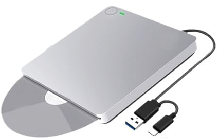 SDSKZOZP External Blu-ray Drive USB3.0&Type C RDL DVD-RW CD Writer Combo Recorder Play 3D Videos One Touch Pop up for Desktop