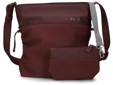 Zwei Damen Umhängetasche JANA J100 | 5 Liter Handtasche mit verstellbarem Gurt | Beuteltasche mit seitlicher Raffung | wasserfestes Kunstleder | inkl. Kosmetikbeutel im Set