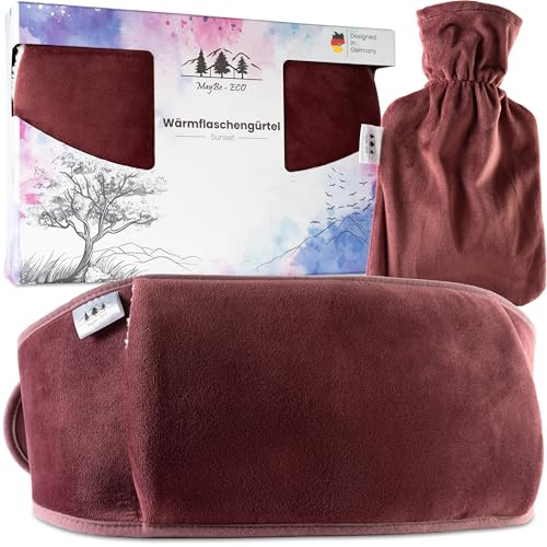 Premium Wärmflaschengürtel - Verstellbarer 140 cm Perioden Wärmegürtel - Wärmflasche mit Bezug - Ideal für Rücken, Bauch & Schultern – Wohltuend bei Schmerzen und Verspannungen - Sunset