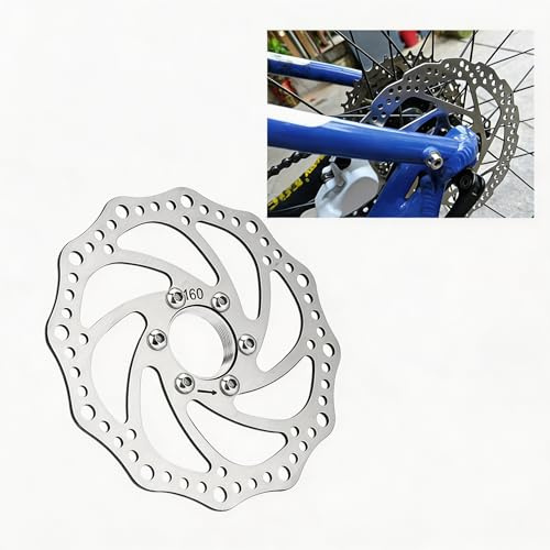 Bike Disc Brake Rotor with 6 Bolts Threaded Hubs Brake Disc Rotor Flange Adapter Stainless Steel Bicycle Brake Rotor Fit for Road Bike Mountain Bike