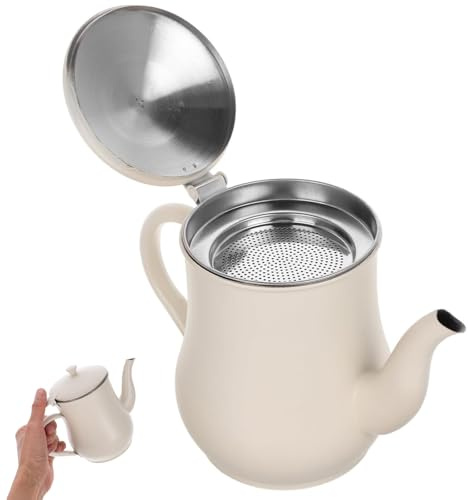 Recipiente Filtrador de Aceite de Acero Inoxidable, con Colador de Malla Fina para Filtrar y Almacenar Aceite de Cocina, Grasera Antigoteo, Capacidad 550 ml