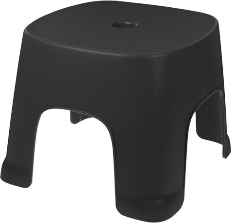 HAPINARY Marchepied en Pvc Noir Stable et Antidérapant pour Toilettes et Salle de Bain, Tabouret Compact Facilitant la Position Accroupie Naturelle