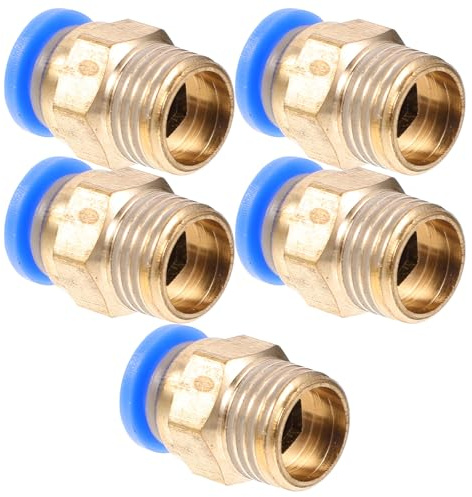 BELLIFFY 5 Stück Gerade Schlauchkupplungen 1/4 Zoll Rohrgewinde X 8mm Luftschlauchverbinder Schnellkupplung Druckluftadapter für Kompressoren und Hochdruckreiniger