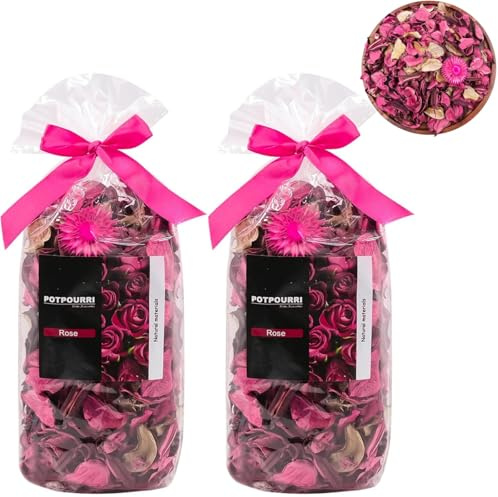 2 Potpourri Bags,Rose Scented Dried Flowers,Potpourri Scented,Long-Lasting Home Fragrance,Bring A Comfy Ambiance To Life,Pink Decorative Bowl Vase Filler For Bathroom,Living Room Or Closet,(100g*2)