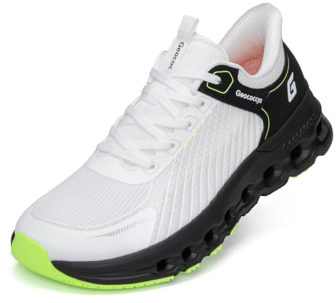 Geococcyx Zapatillas Anchas Hombre Zapatos Deportivos Blanco 43EU