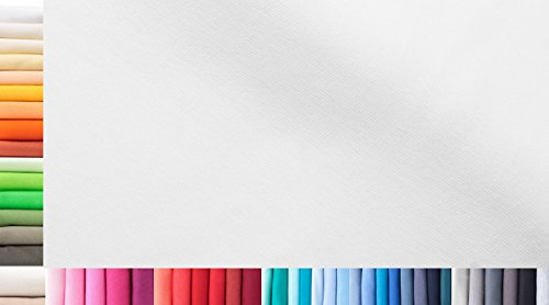 Bündchenstoff XXL als Meterware|doppelt: 75cm breit|einfach: 150cm breit|Farbe: 01 Weiss|0,5m lang|96% Baumwolle, 4% Elasthan|Jersey|1buy3|Grundpreis pro qm: € 11,99